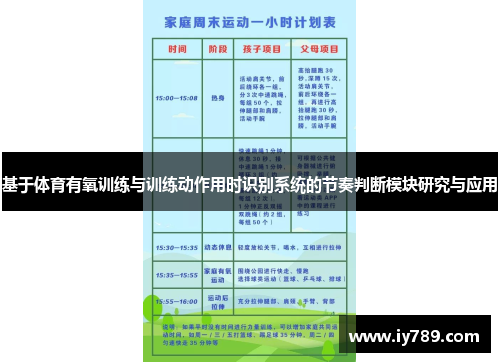 基于体育有氧训练与训练动作用时识别系统的节奏判断模块研究与应用